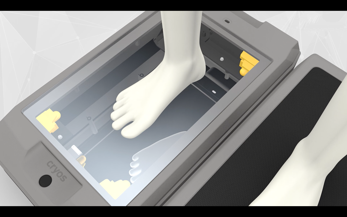 根据3d扫描仪原理创造带Fuel3D技术的足部扫描仪CryoScan3D