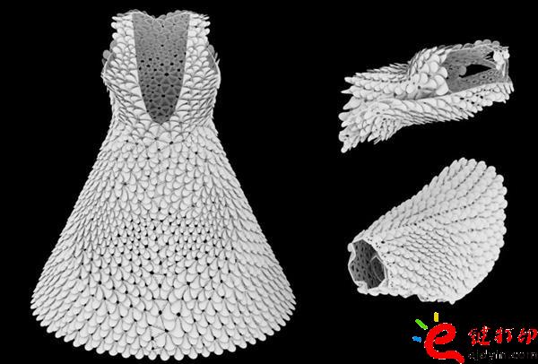 3d打印服装 升级2.0版3D打印Kinematic Petals连衣裙诞生_3D打印服务公司