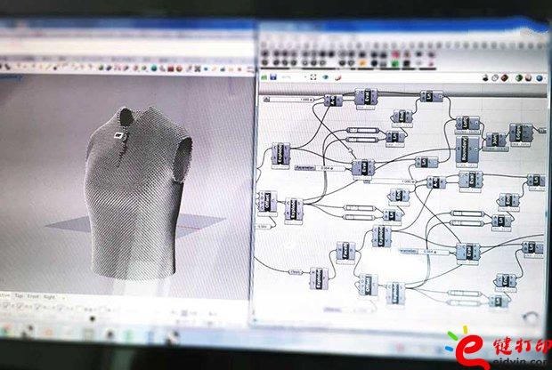 3d打印在时装(衣服/服装)上的应用--3d打印设计TUP材料针织背心